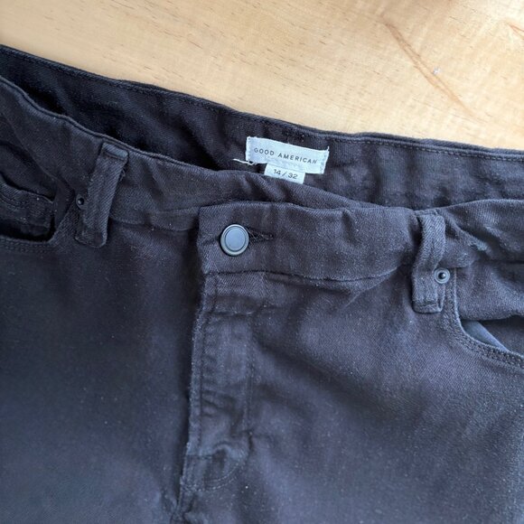 Good American Good Classic Black Jeans Crossover Waist.for nice fit Size 14/ 32 - Picture 7 of 10